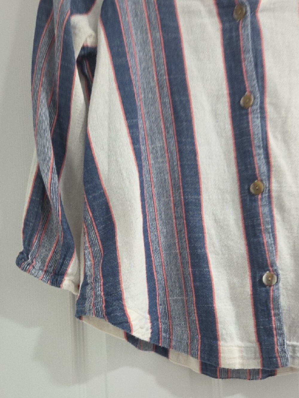 Anthropologie Blue, White & Red Striped Button-Front Top - Cloth & Stone - Picture 7 of 16